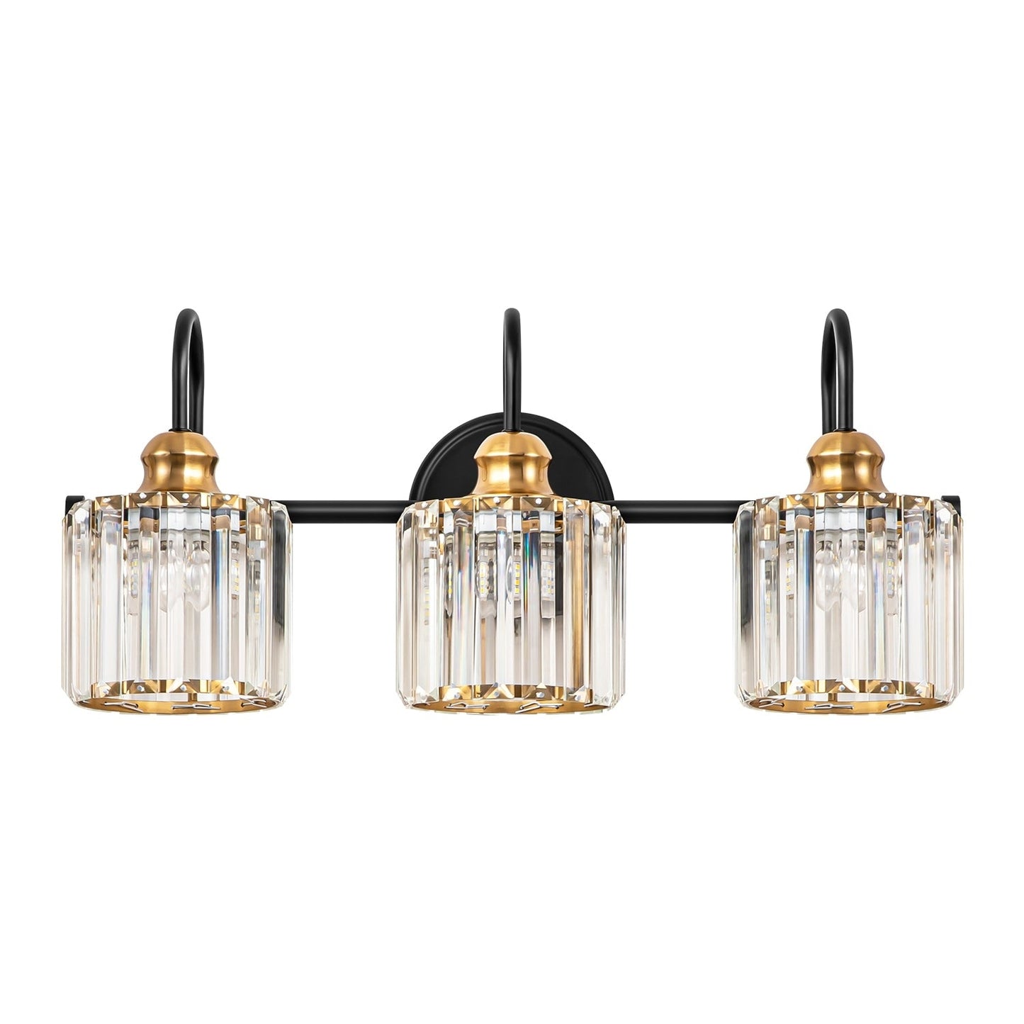 3/4-Light Modern Glam Linear Dimmable Crystal Bathroom Vanity Lights Over Mirror