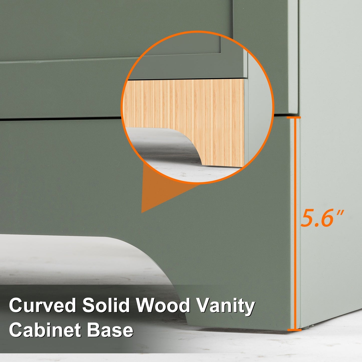 Wavy Line 30/36/48 Bathroom Vanity Set with Sink & Faucet