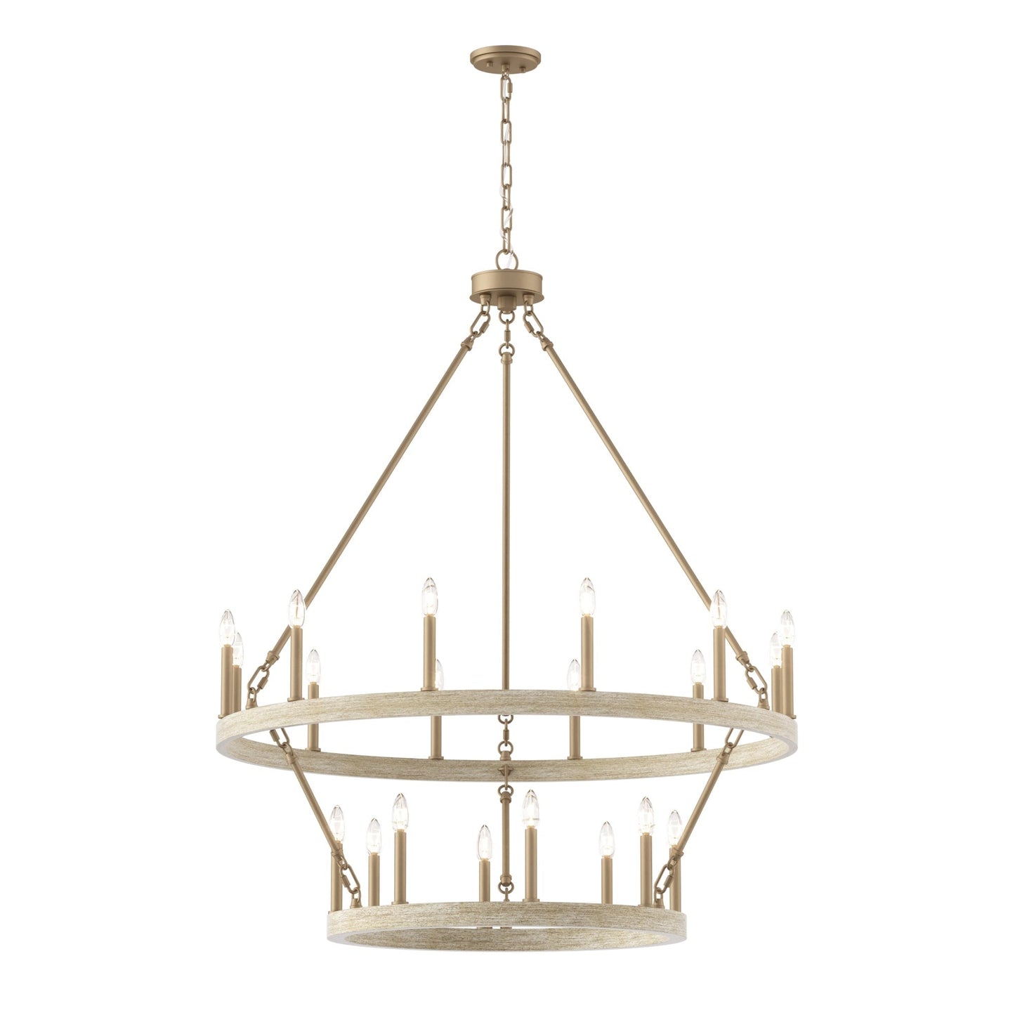 Acroma 20-light Modern Farmhouse 40In Round Wagon Wheel Chandelier with UL
