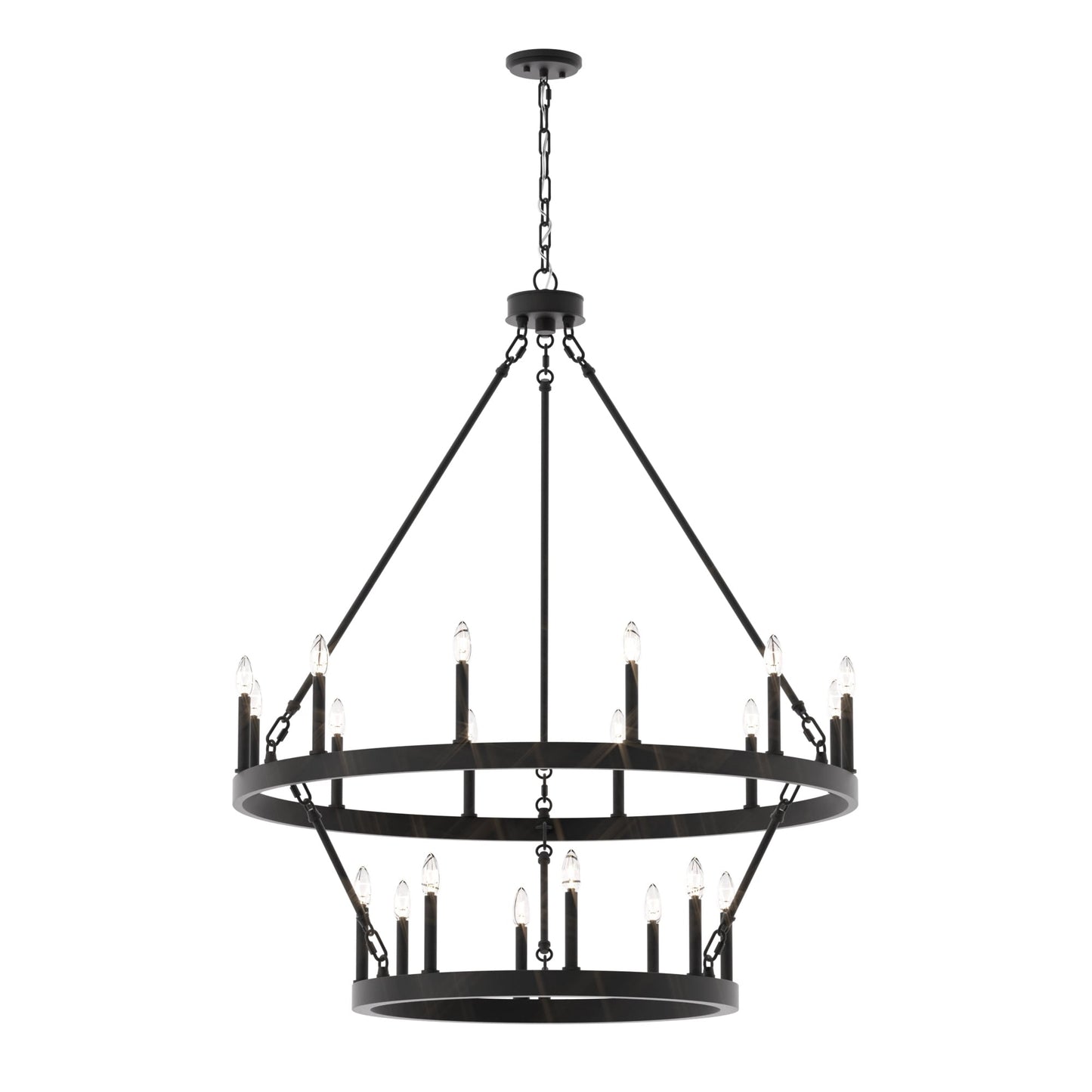 Acroma 20-light Modern Farmhouse 40In Round Wagon Wheel Chandelier with UL