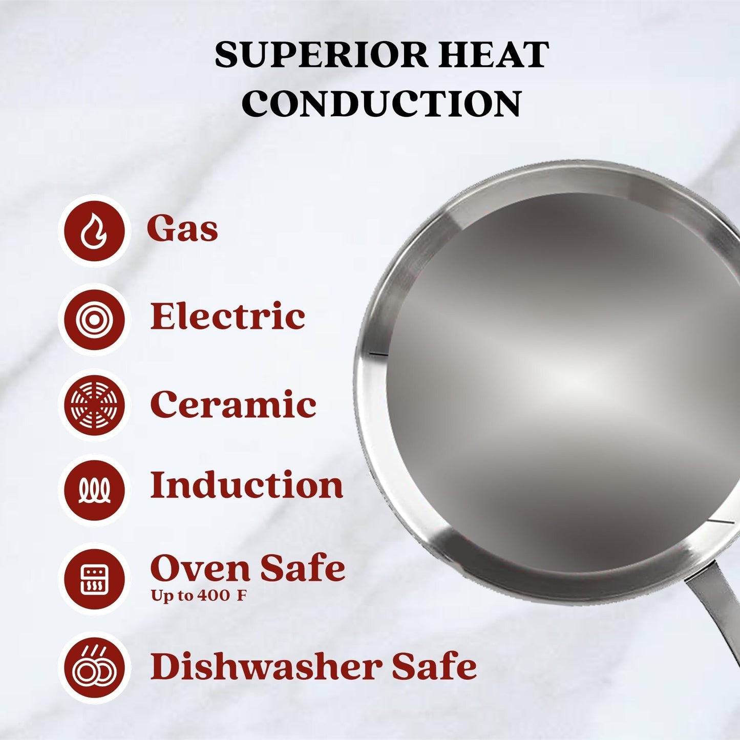 Alva Maestro 5-Ply Stainless Steel Saucier Pan - 1.6 Qt. Non-Toxic