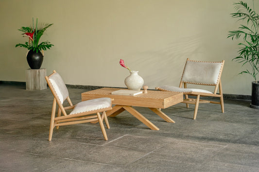 Riva Teak and Cowhide Lounge Chair