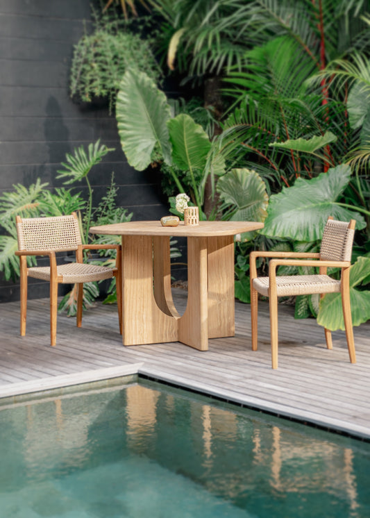 Kamu Indoor Outdoor Stackable Teak Dining Chair