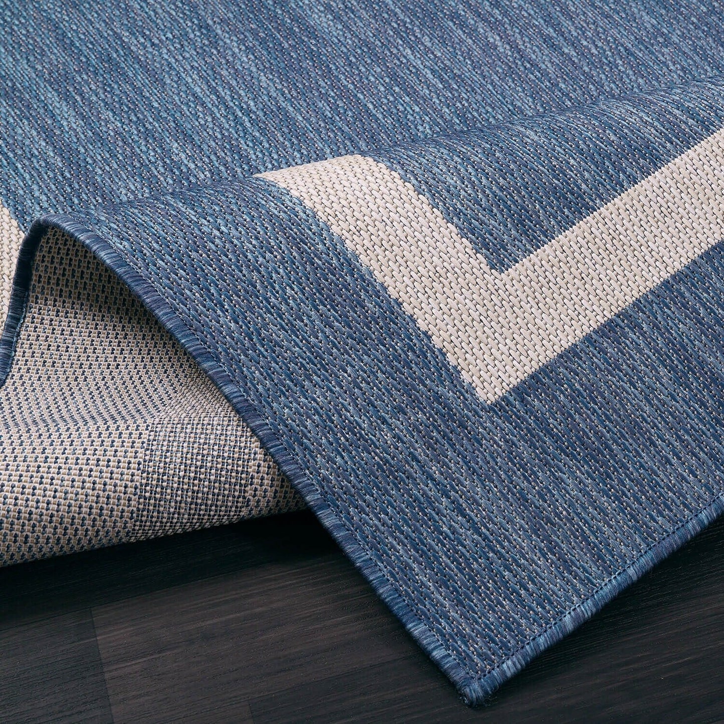 Beverly Rug Modern Bordered Indoor Outdoor Rug, Outside Carpet for Patio, Deck, Porch