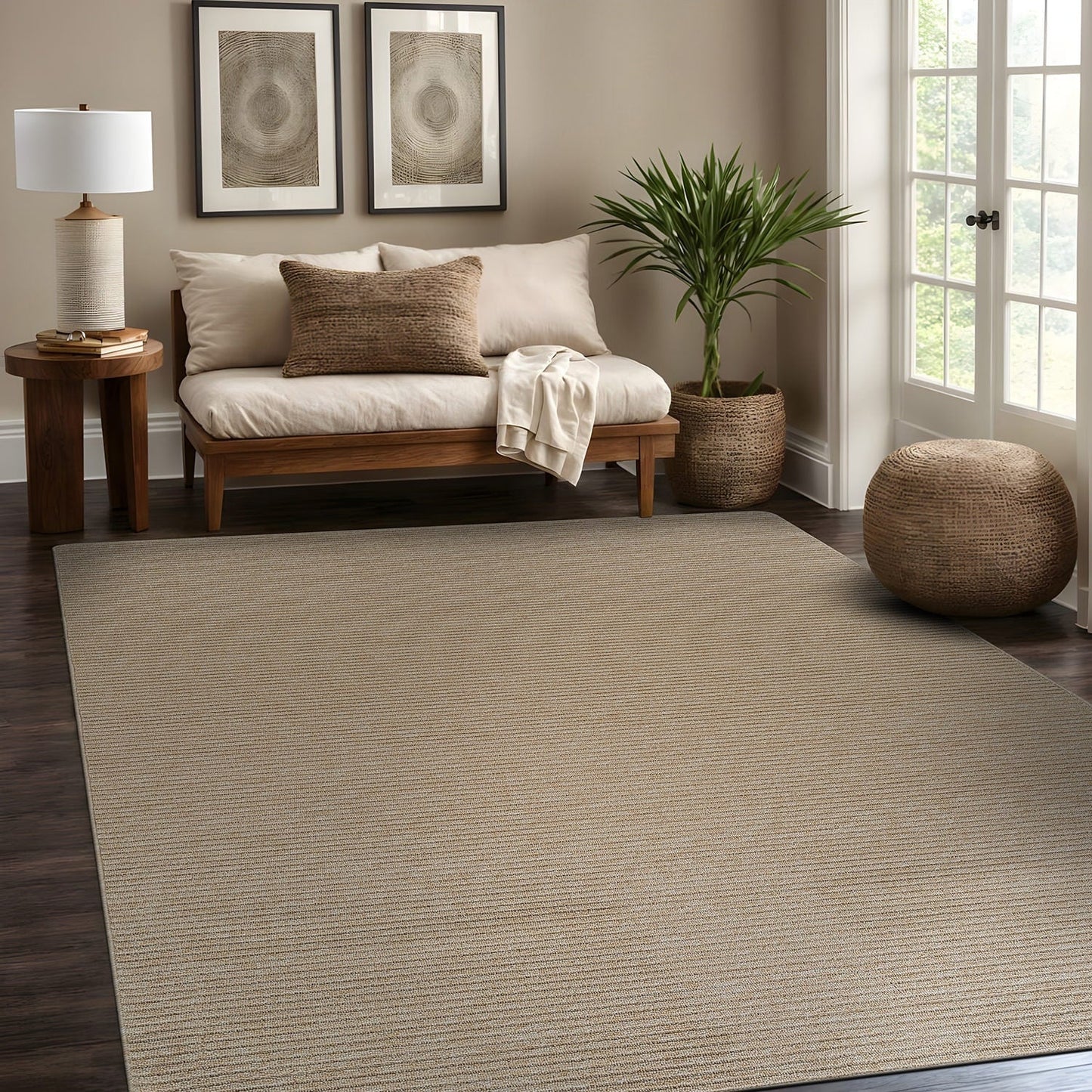 Beverly Rug Solid Color Non-Slip Rubber Back Washable Indoor Area Rug