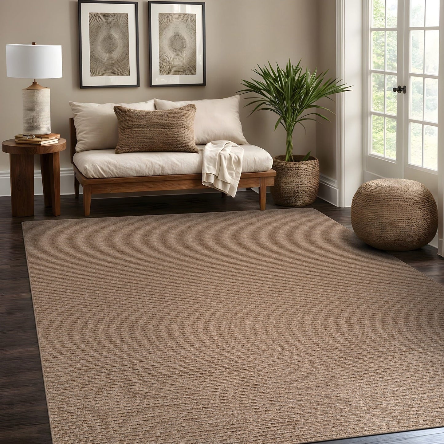 Beverly Rug Solid Color Non-Slip Rubber Back Washable Indoor Area Rug