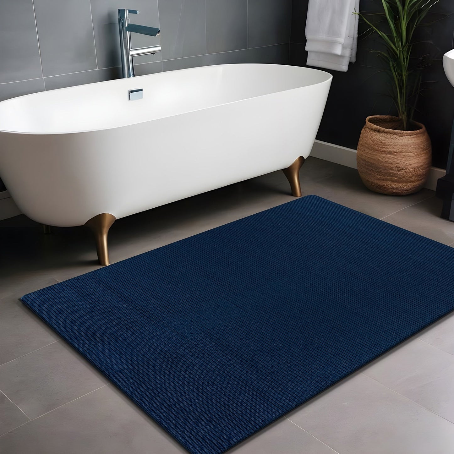 Beverly Rug Solid Color Non-Slip Rubber Back Washable Indoor Area Rug