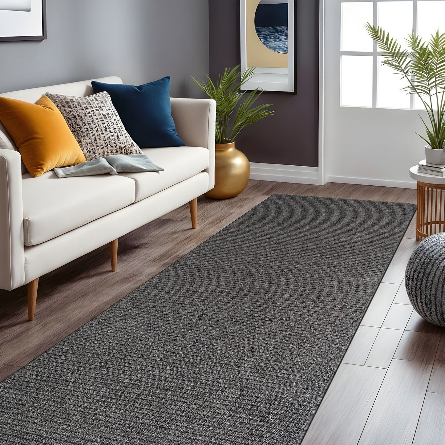 Beverly Rug Solid Color Non-Slip Rubber Back Washable Indoor Area Rug