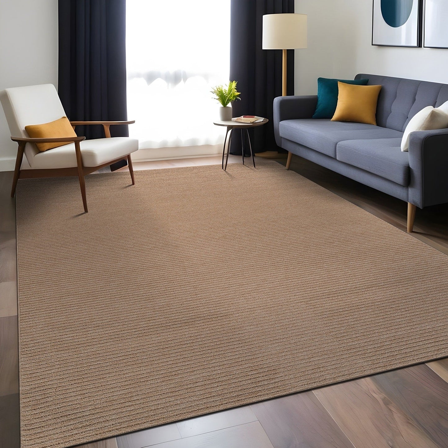 Beverly Rug Solid Color Non-Slip Rubber Back Washable Indoor Area Rug