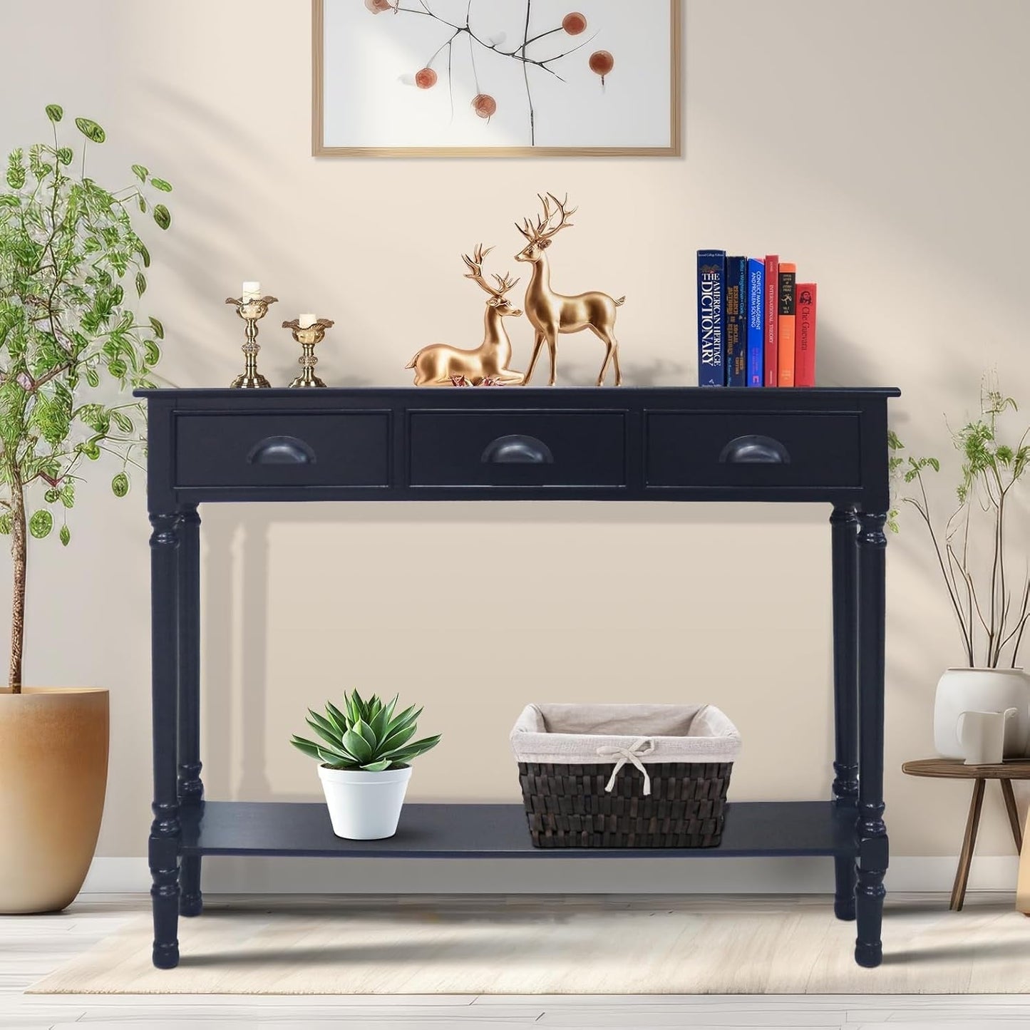 Burlington Wood 3-drawer Console Hallway Table