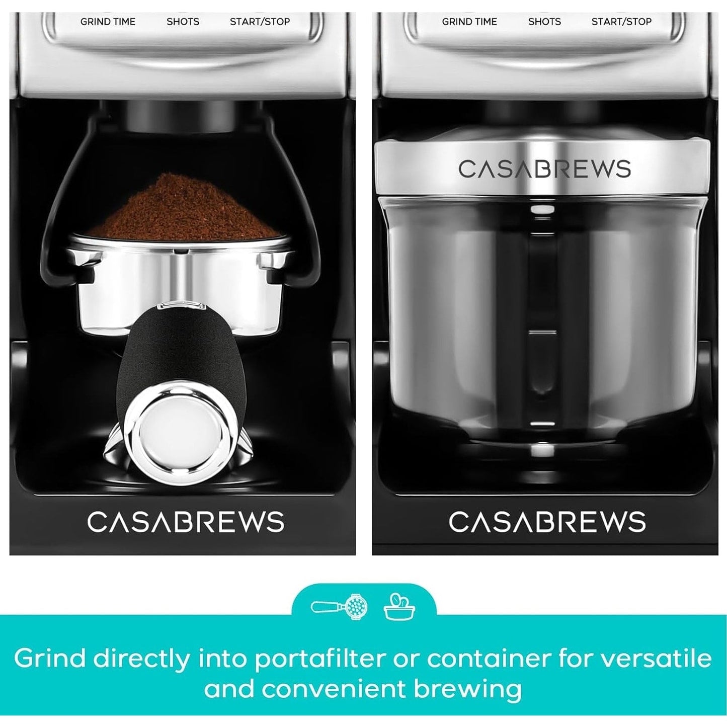 CASABREWS Tornado Electric Coffee Grinder Conical Burr Silver - N/A