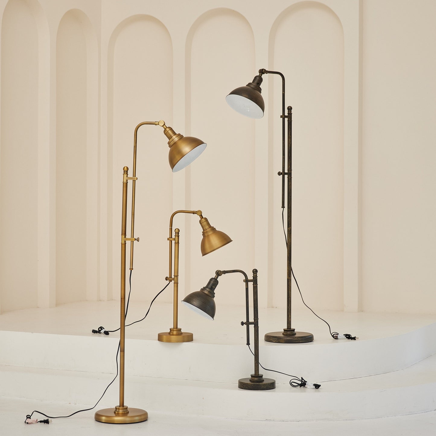 CO-Z 65 Rustic Pharmacy Task Floor Lamp with Adjustable Metal Shade