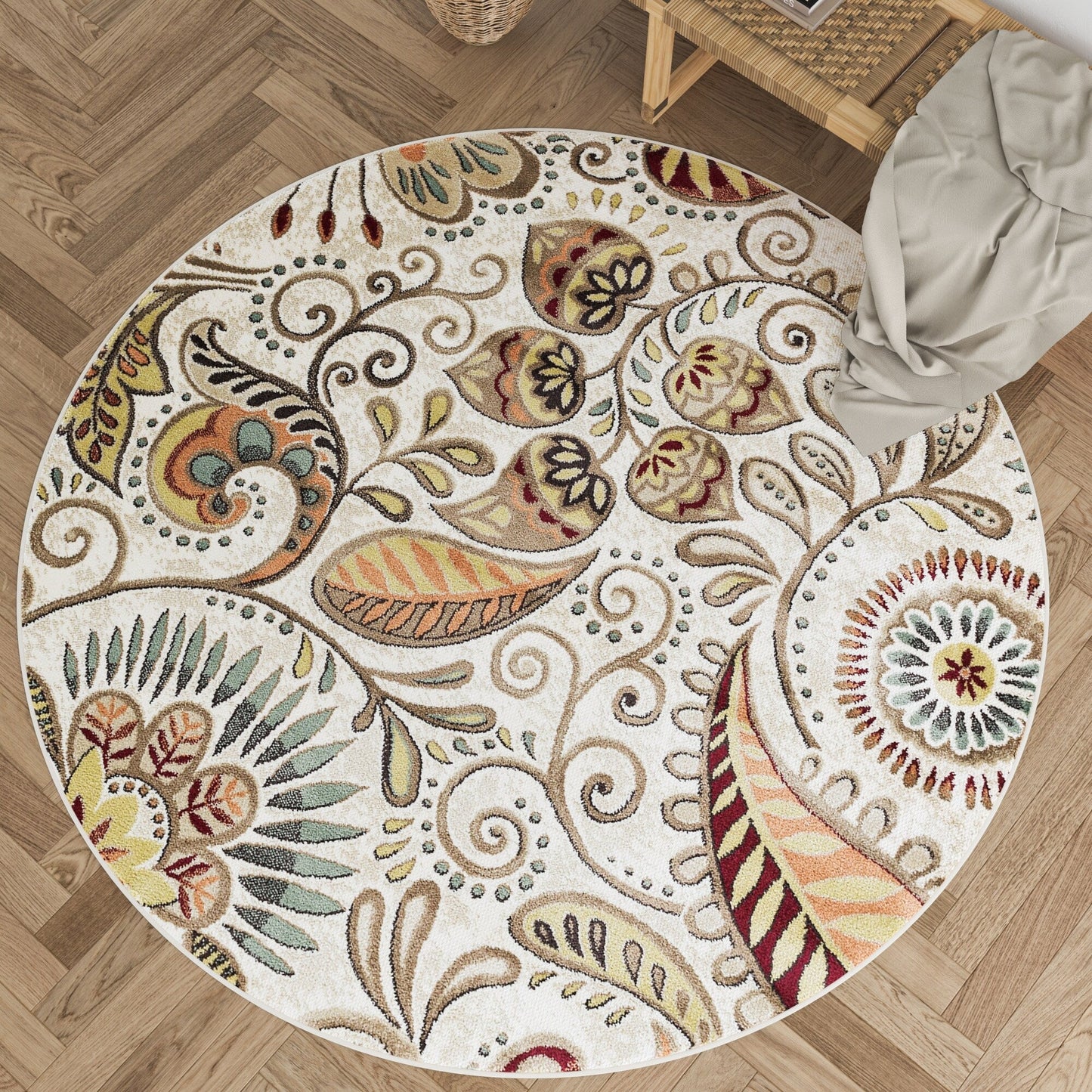 Caprice Mid-Century Modern Floral Indoor Area Rug