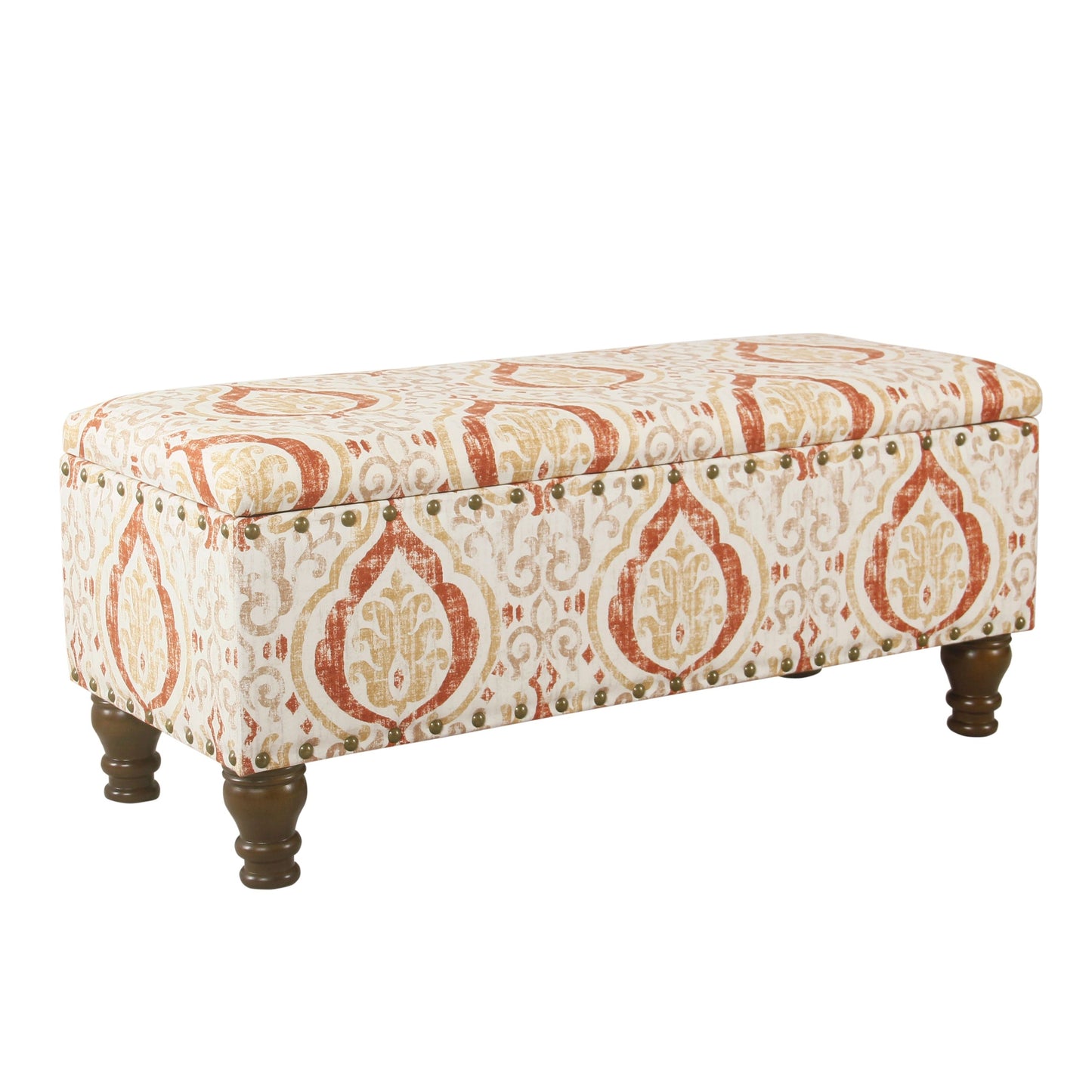 Copper Grove Muscari Upholstered Storage Bench with Nailhead Trim