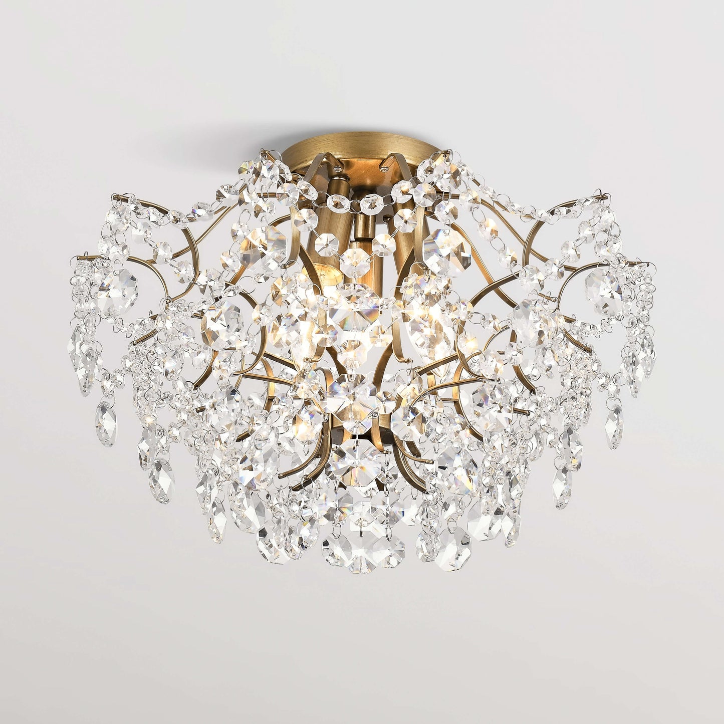 Dalia Elegant Indoor 3-light Crystal Flush Mount