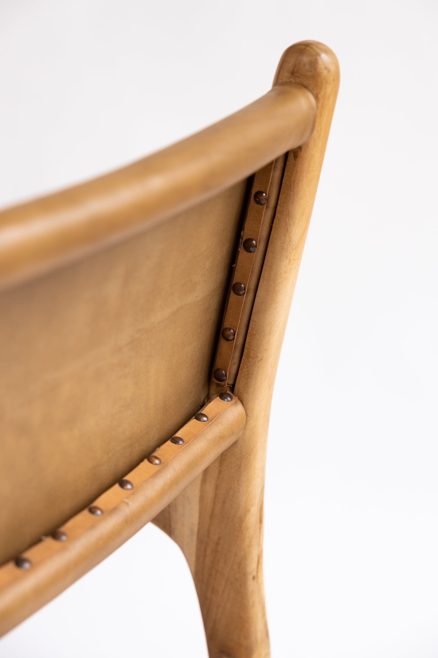 Dea Teak and Leather Counter Stool