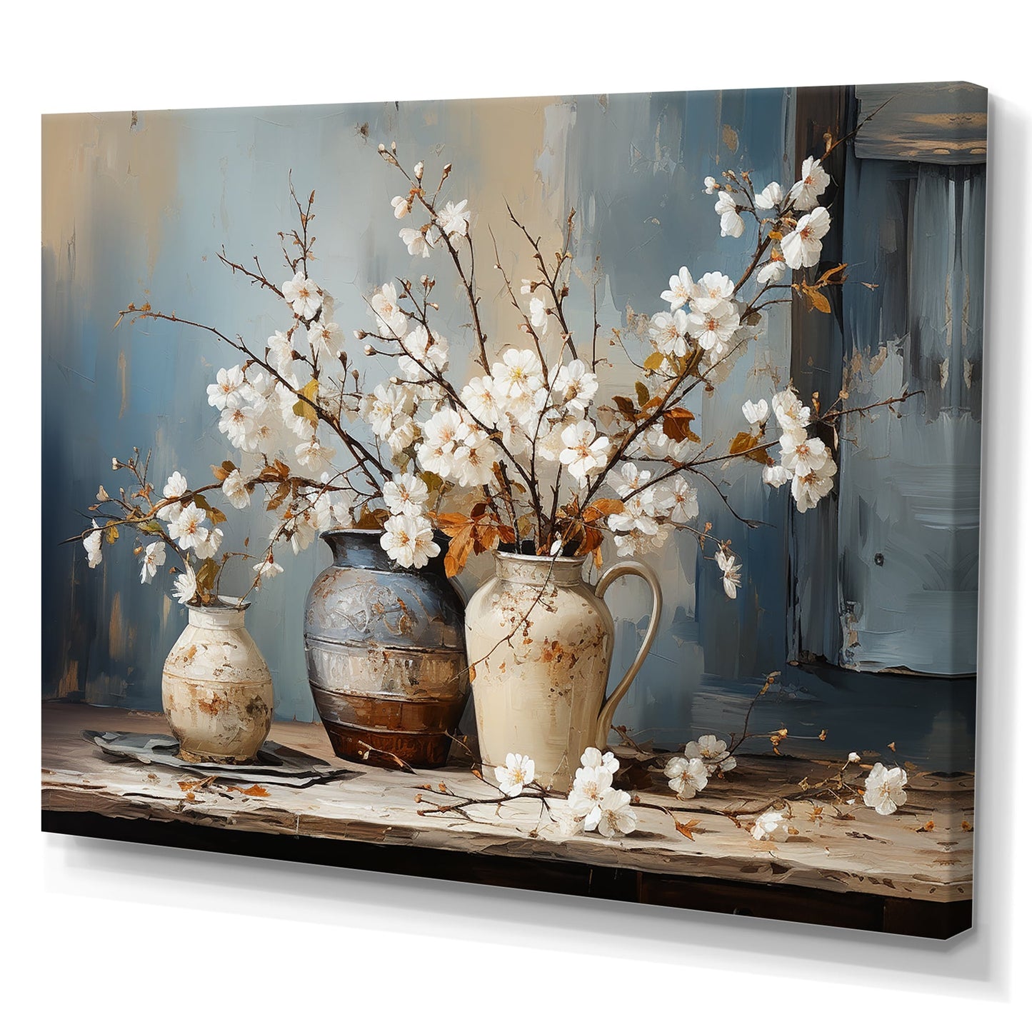 Designart Pottery And Flowers Still Life I Tree Canvas Wall Art