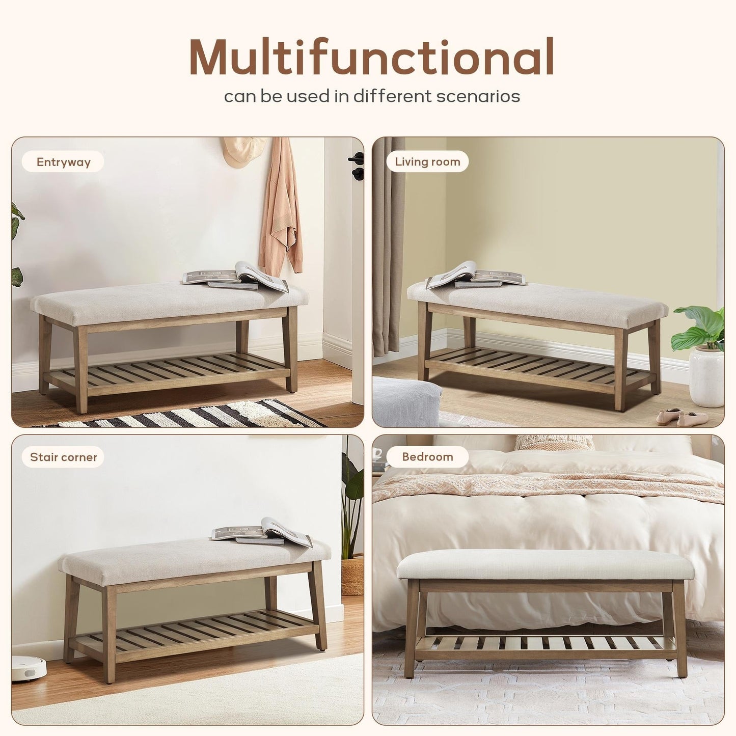 Entryway Shoe Bench Storage Bench Upholstered Bench