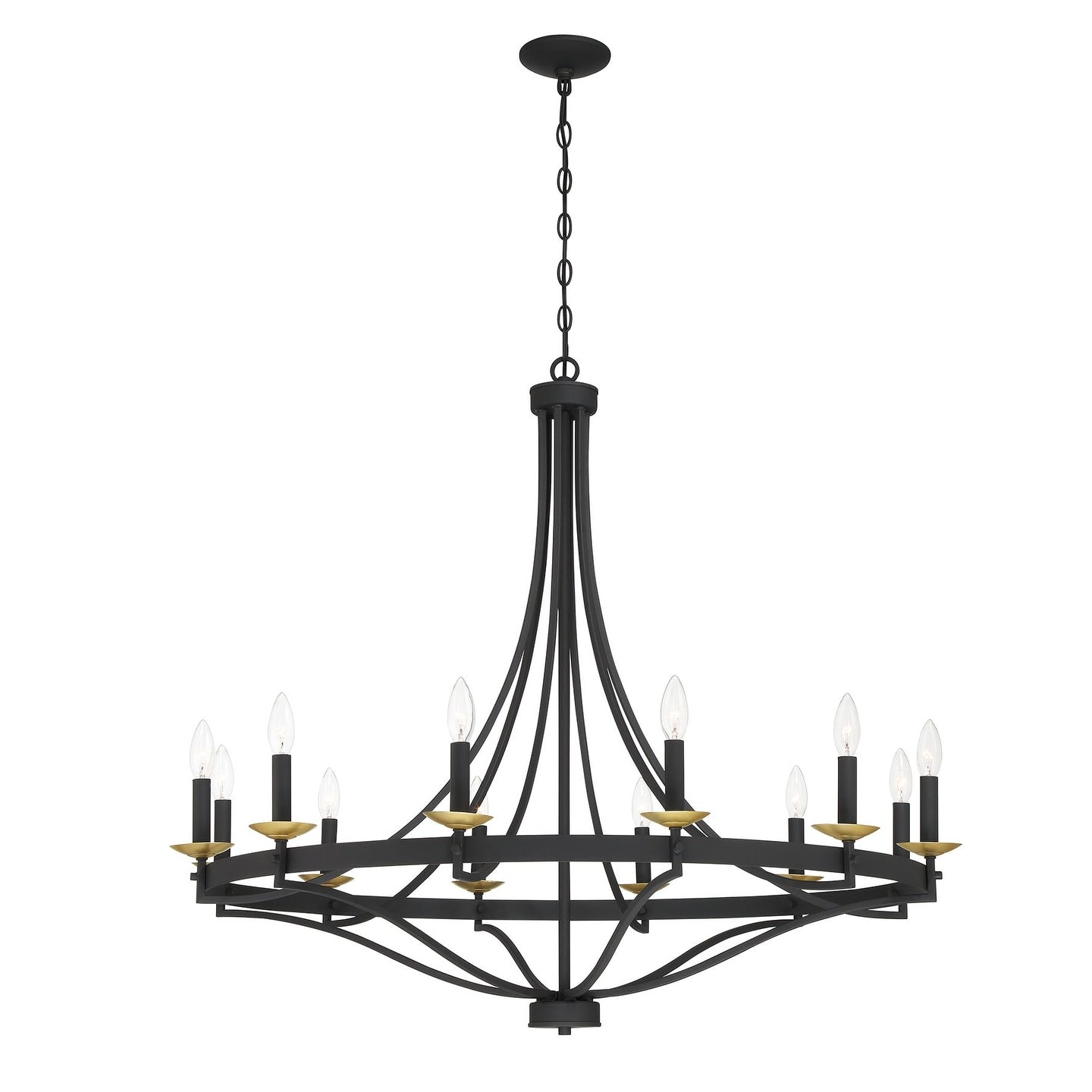 Fidenza 12-light Modern Farmhouse Empire Wagon Wheel Chandelier with UL - D40'' * H135''