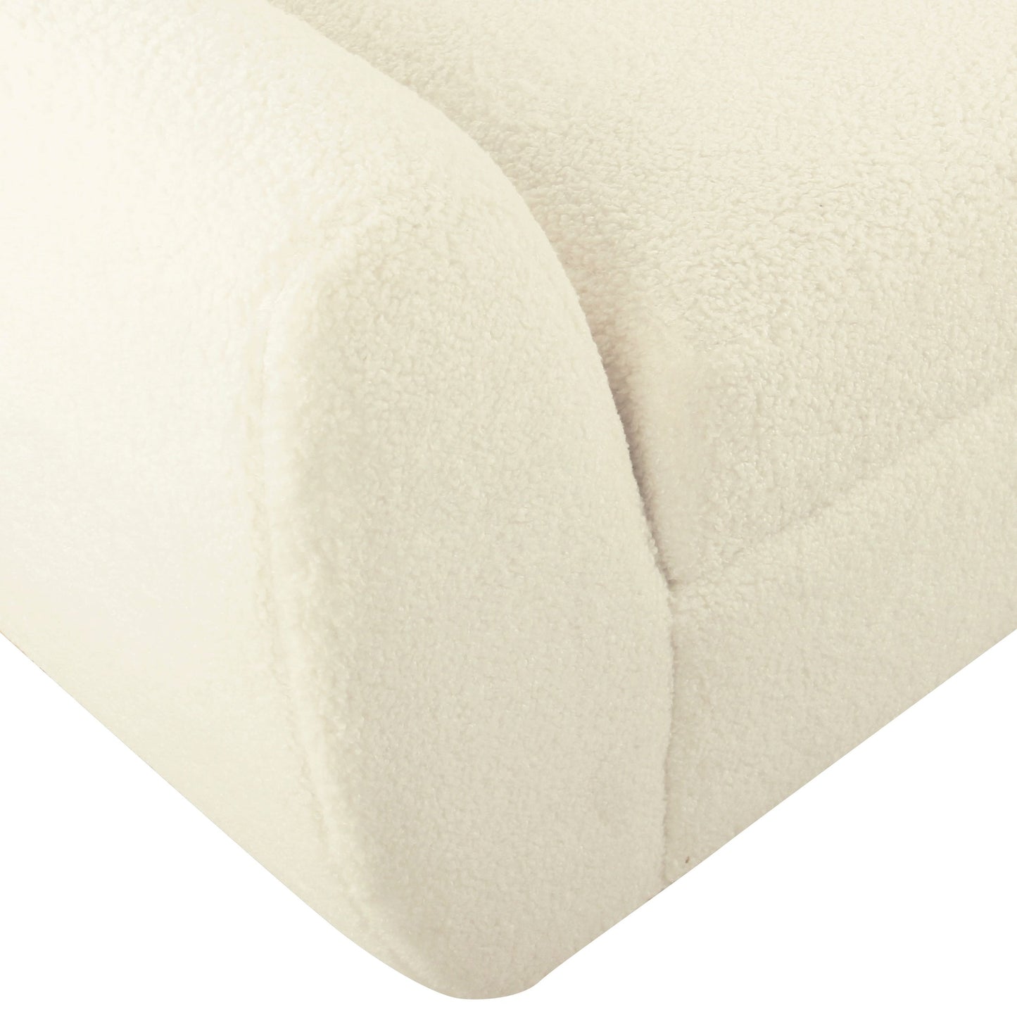 HomePop Modern Sherpa Storage Bench with Wood Legs