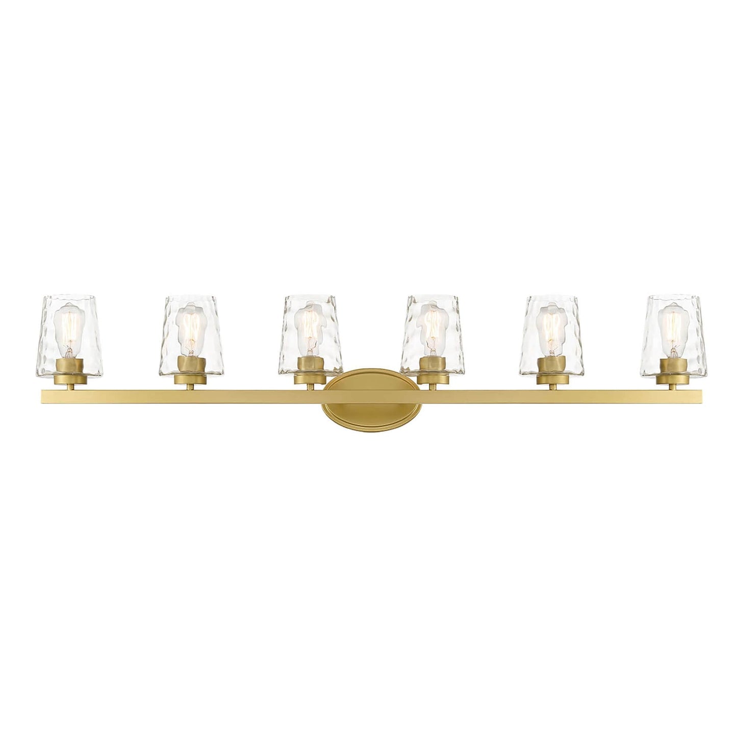 Mid-century Modern 6-light LED Dimmable Bathroom Vanity Light with Art Glass - 51 inches