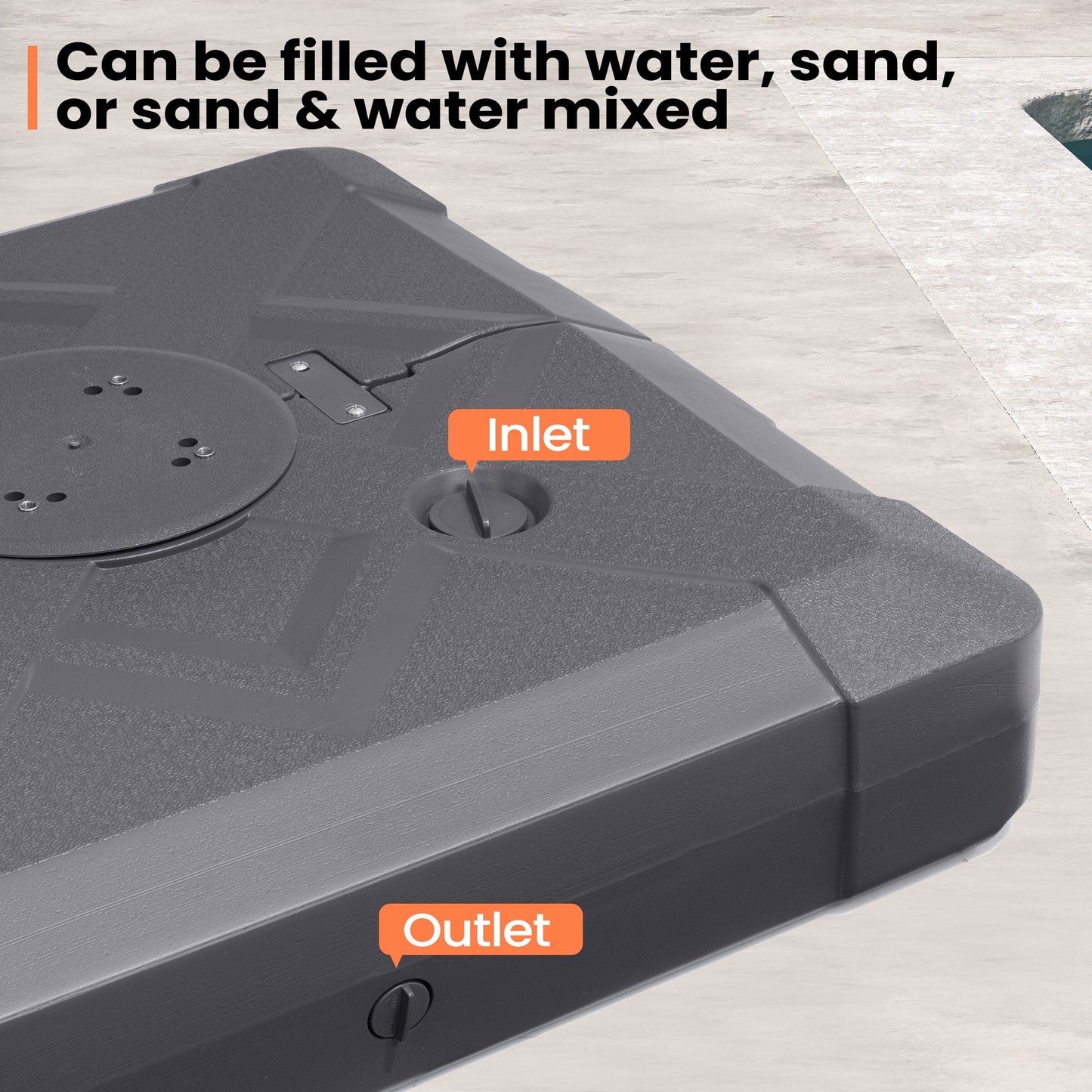 Pellebant 220 lbs Patio Cantilever Umbrella Base with Wheels - N/A