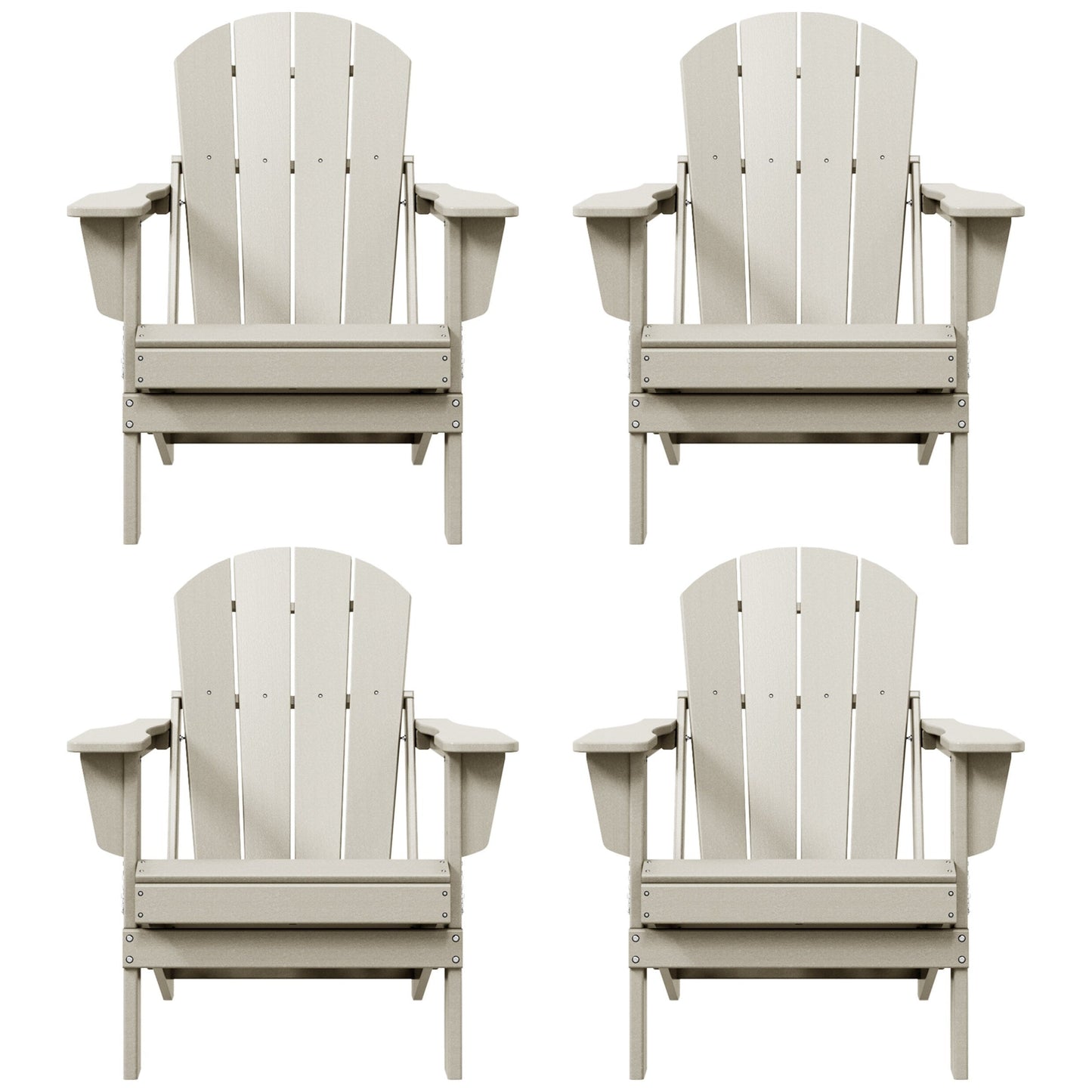 Polytrends Laguna Weather Resistant Outdoor Patio Folding Adirondack Chairs (Set of 4)