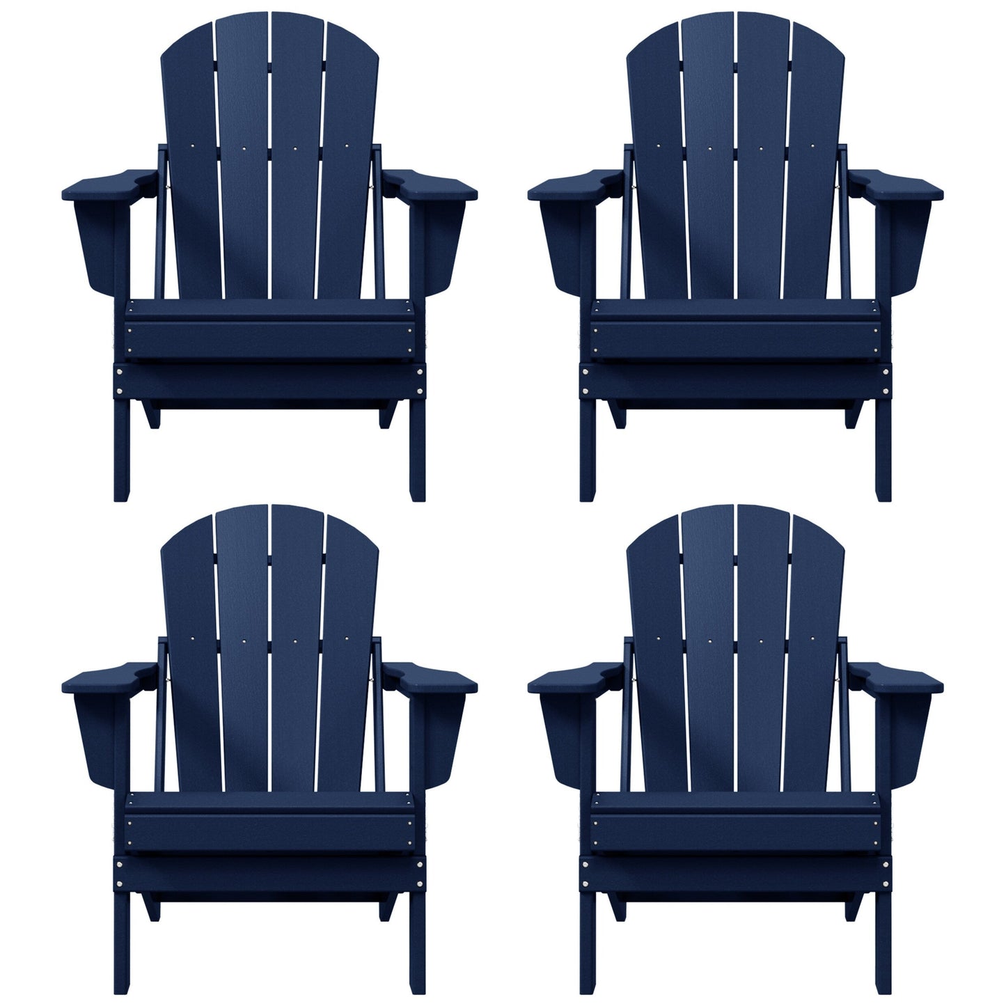 Polytrends Laguna Weather Resistant Outdoor Patio Folding Adirondack Chairs (Set of 4)