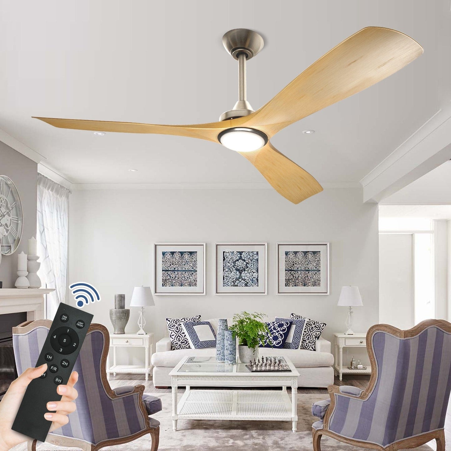 Remote Ceiling Fan with Lights Flush Mount