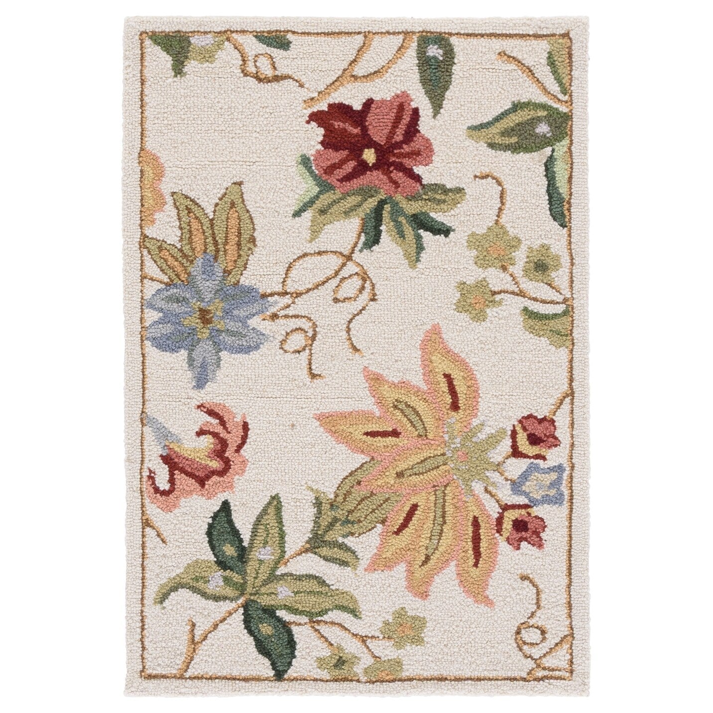 SAFAVIEH Handmade Chelsea Yauhenia French Country Floral Wool Rug