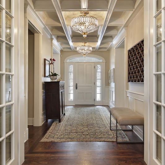 Silver Orchid Furey Bronze/Gold Tiered Glass Semi-flush Lighting Fixture - 14.75L x 14.75W x 15.25H