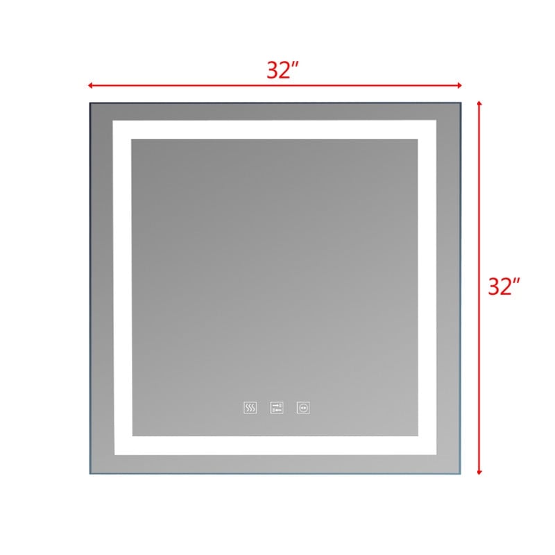 Touch LED Bathroom Mirror Tricolor Dimming Lights