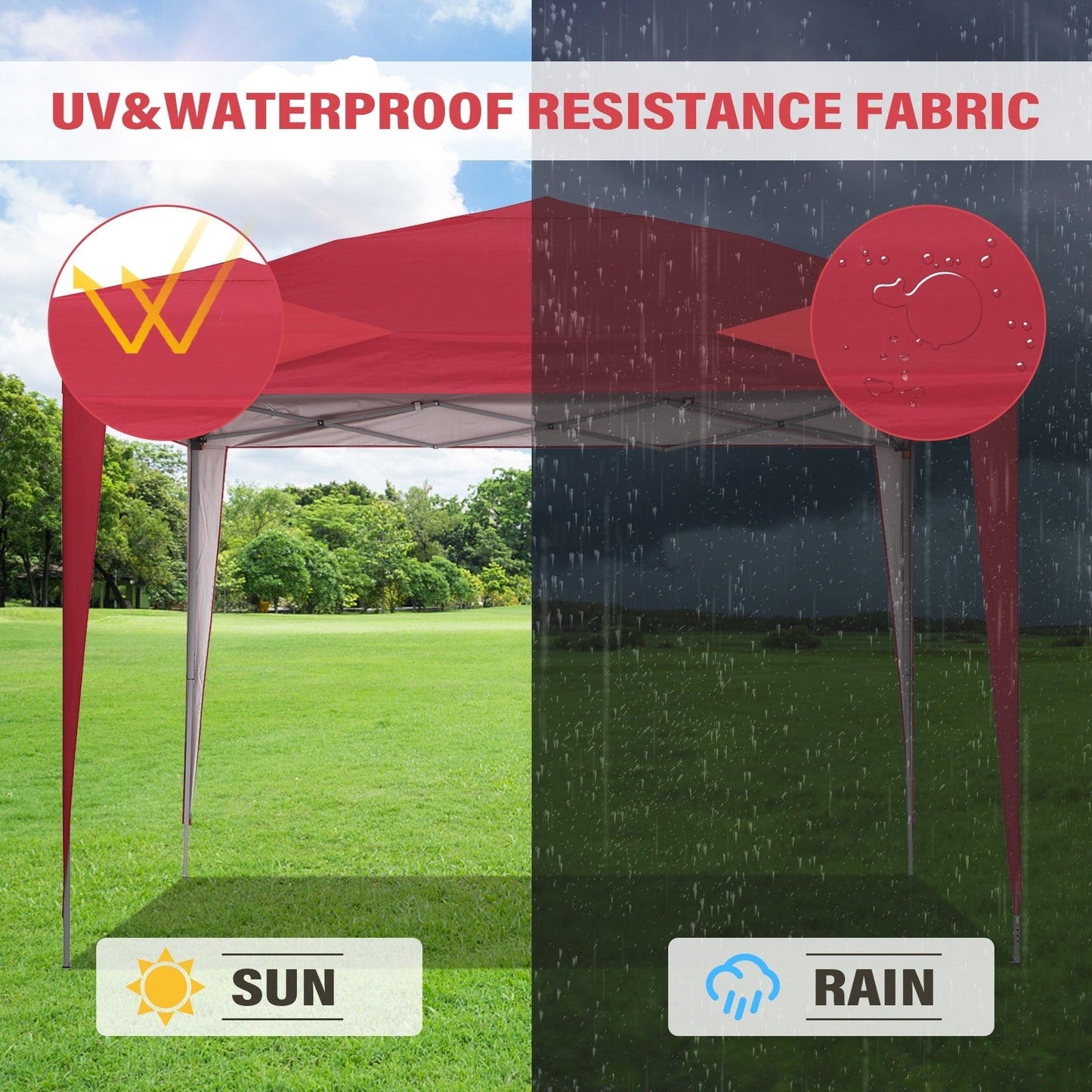 Zenova 10' x 10' Outdoor Pop Up Canopy Tent Patio Gazebo Party Wedding Tent