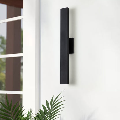 C Cattleya 2-Light Matte Black Aluminum LED Outdoor Wall Sconce