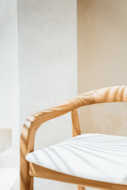 Emma Tight Woven Rattan Teak Counter Stool