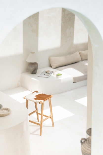 Uli Cow Hide Backless Counter Stool