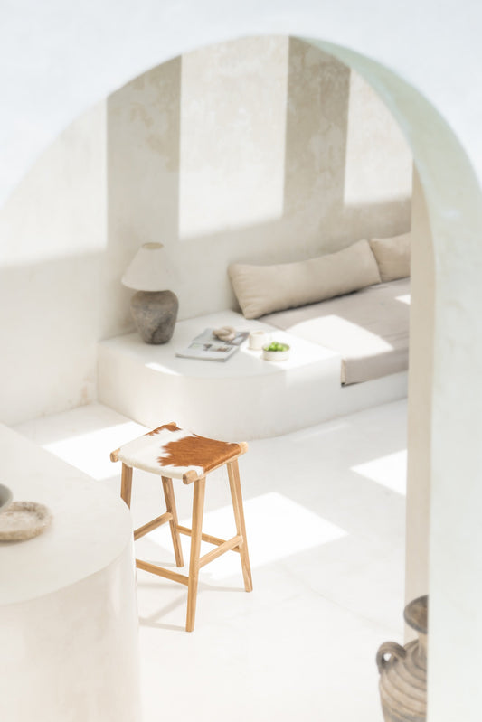 Uli Cow Hide Backless Counter Stool
