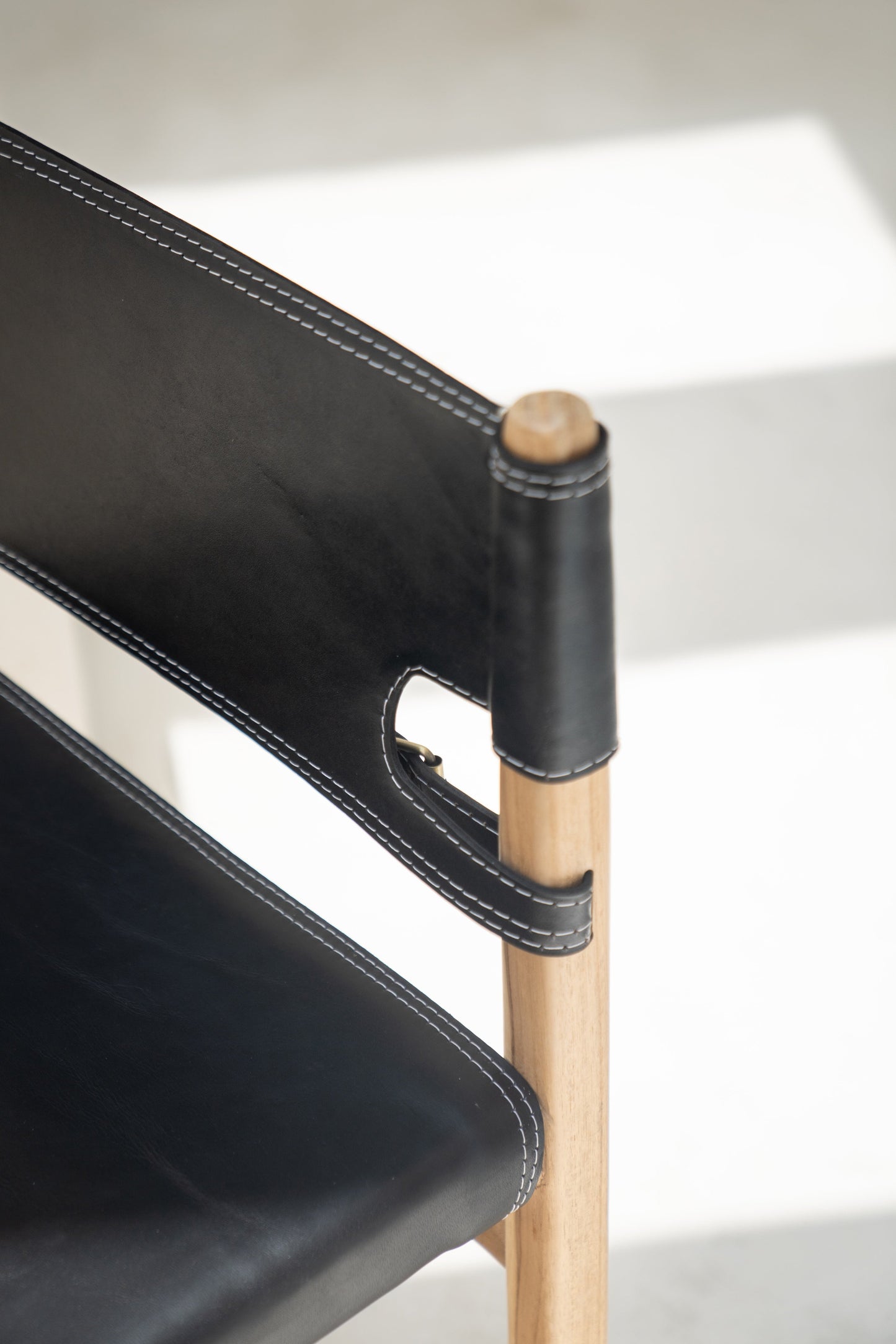 Rava Teak and Leather Dining Chair