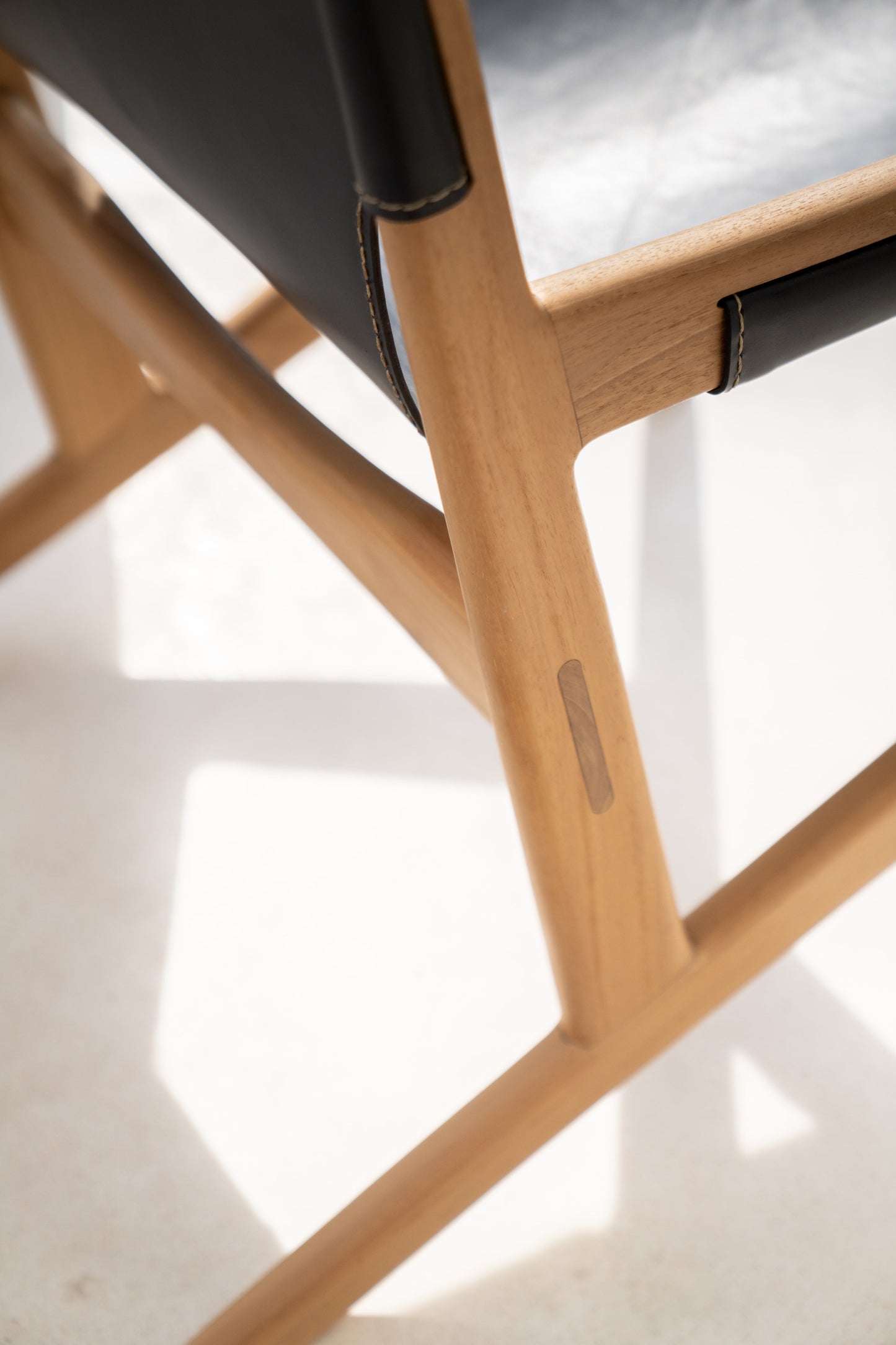 Leo Teak and Leather Lounge Chair