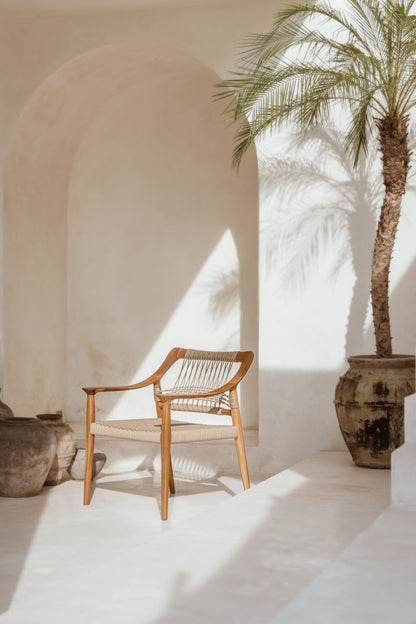 Talia Teak and Rope Lounge Chair