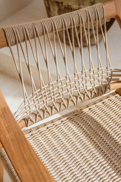 Talia Teak and Rope Lounge Chair
