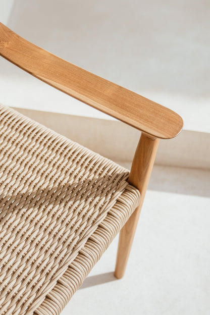 Talia Teak and Rope Lounge Chair