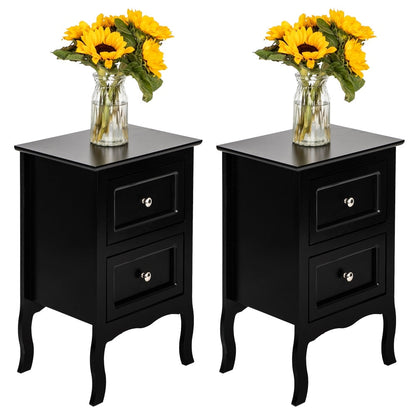 Country Style Two-Drawer Nightstand- Set of 2
