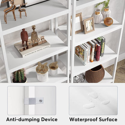 Open Bookshelf, Industrial Bookcase Storage Shelves with Metal Frame