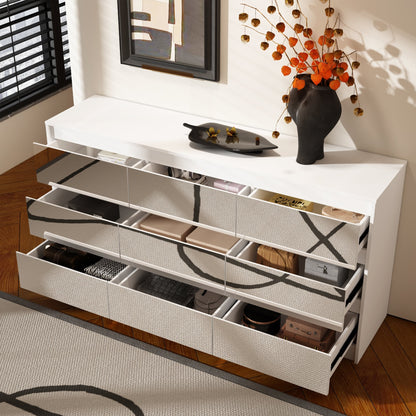 63W 9 Drawer Dresser Accent Dresser for Living Room Bedroom Chest