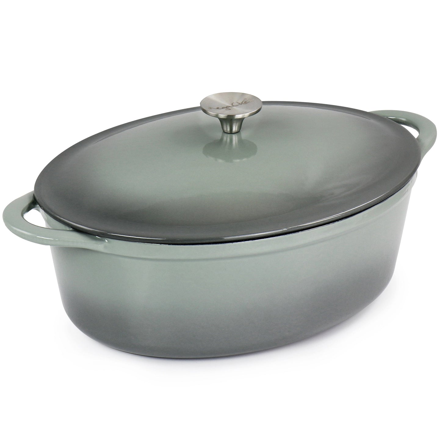 7 Quarts Oval Enameled Cast Iron Casserole in Storm Cloud