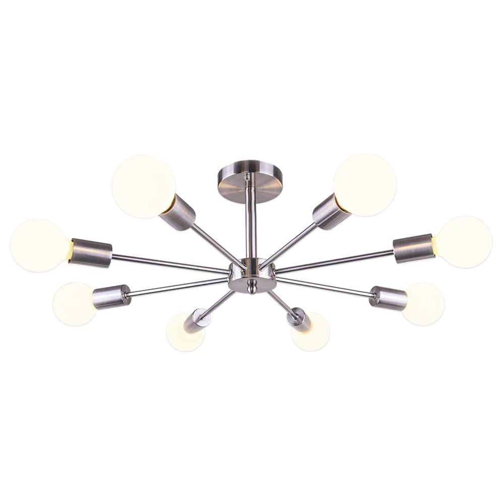 Black/ Gold Sputnik Semi Flush Mount Lamp Close to Ceiling Light Fixture for Living Room/ Kitchen/ Office/ Bedroom/ Foyer