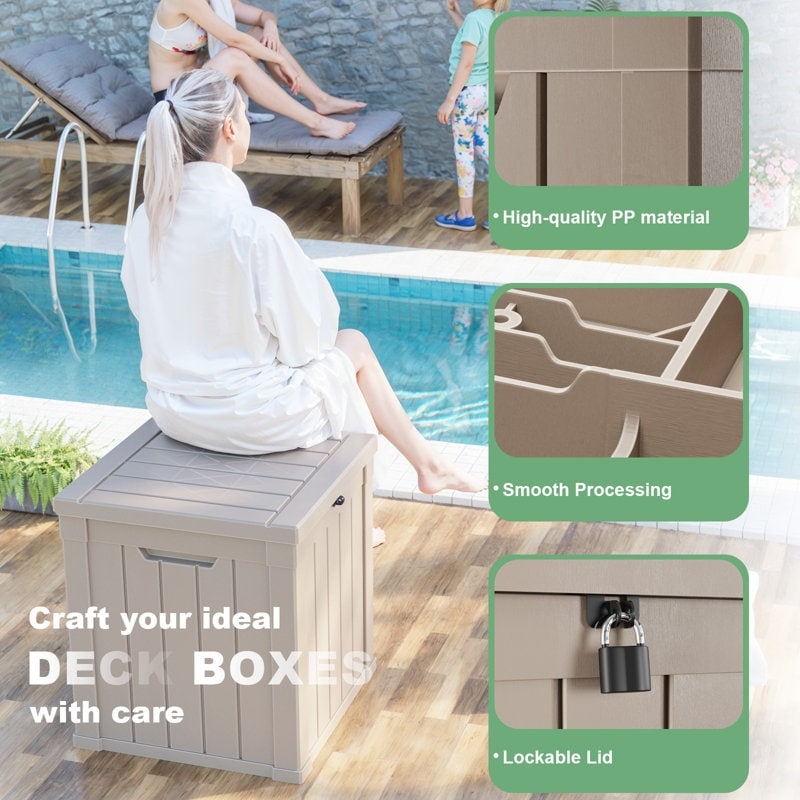 Outdoor Patio Storage Resin Lockable Deck Box