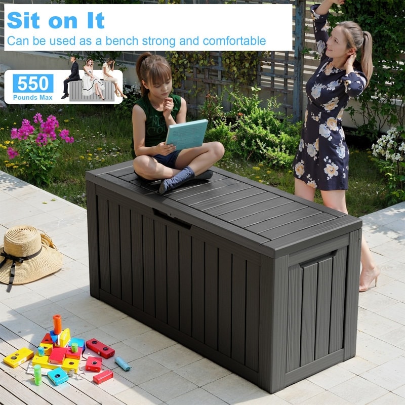 Outdoor Patio Storage Resin Lockable Deck Box