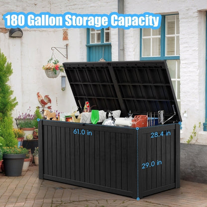 Outdoor Patio Storage Resin Lockable Deck Box